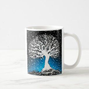 Caneca De Café Árvore azul de inverno - Neve