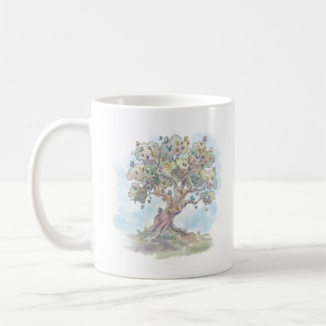 Caneca De Café Árvore Borboleta (Esquerda)