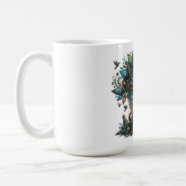 Caneca De Café Árvore Cibernética da Vida Cosmic Steampunk