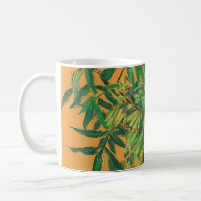 Caneca De Café Árvore cinzenta, verde-amarelo-veraneio verde-verd (Esquerda)