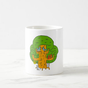 Caneca De Café Árvore com Animais Florestais de Natureza Custa