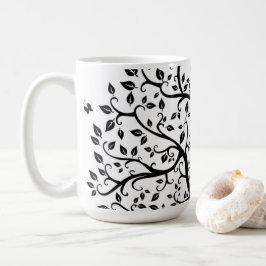 Caneca De Café Árvore da vida em preto e branco