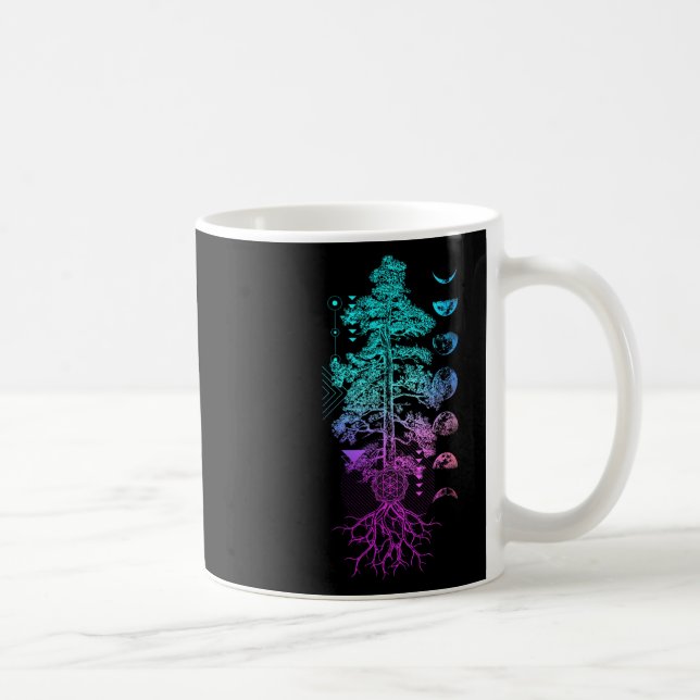 Caneca De Café Árvore Da Vida Fases Da Lua Yoga Chakra Presente  (Direita)