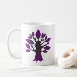 Caneca De Café Árvore de Amor Roxo Perpétuo Arte de Linha Infinit