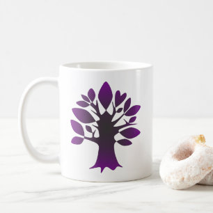 Caneca De Café Árvore de Amor Roxo Perpétuo Arte de Linha Infinit