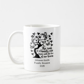Caneca De Café Árvore de Citação da Reunião da Família Branca Neg