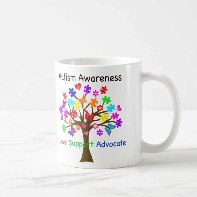 Caneca De Café Árvore de Consciência do Autismo (Direita)