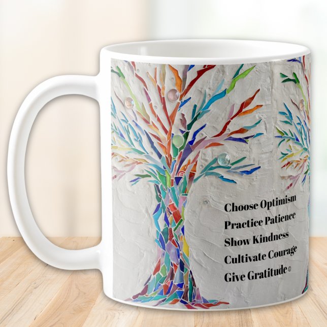 Caneca De Café Árvore de Cotação Motivacional Inspiracional (Criador carregado)