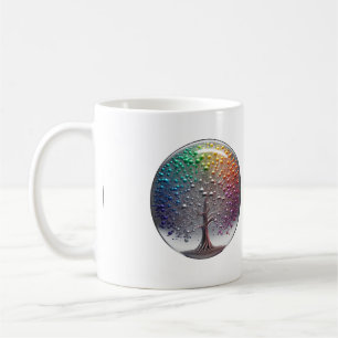 Caneca De Café Árvore de esfera de PRIDE de Prata vibrante