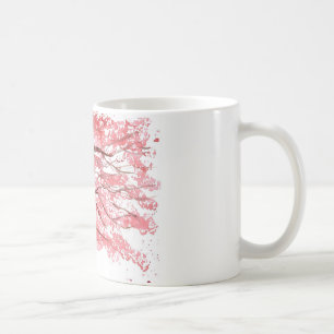 Caneca De Café Árvore de flor de cerejeira aquarela sakura japone
