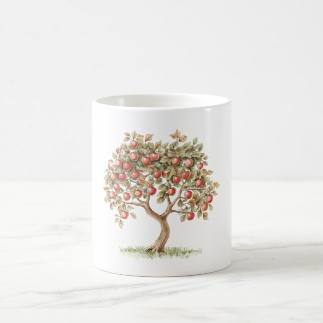Caneca De Café Árvore de Maçãs Vermelhas (Centro)