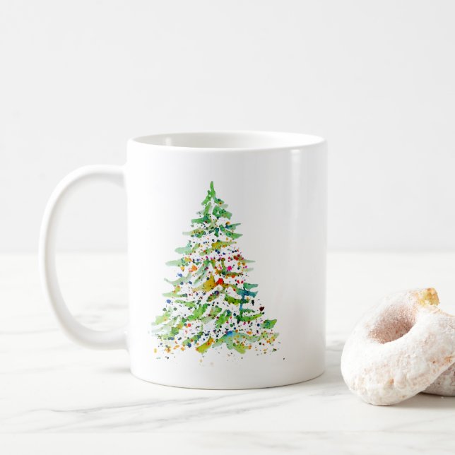 Caneca De Café Árvore de Natal (Com Donut)