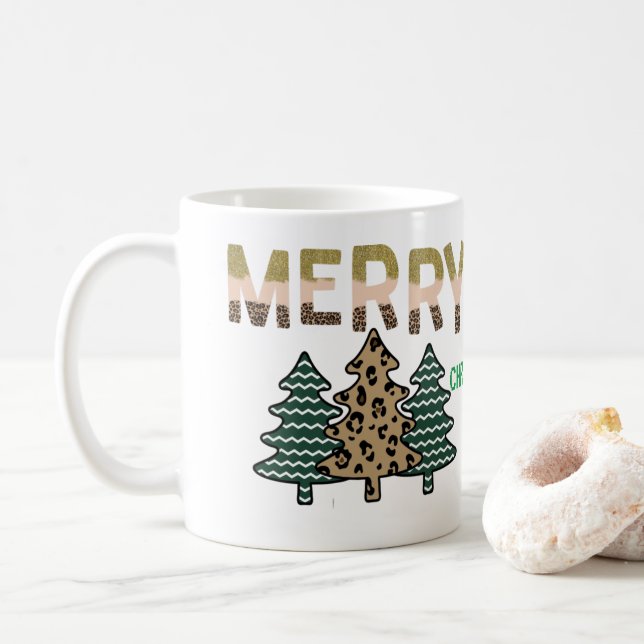 Caneca De Café Árvore de Natal (Com Donut)