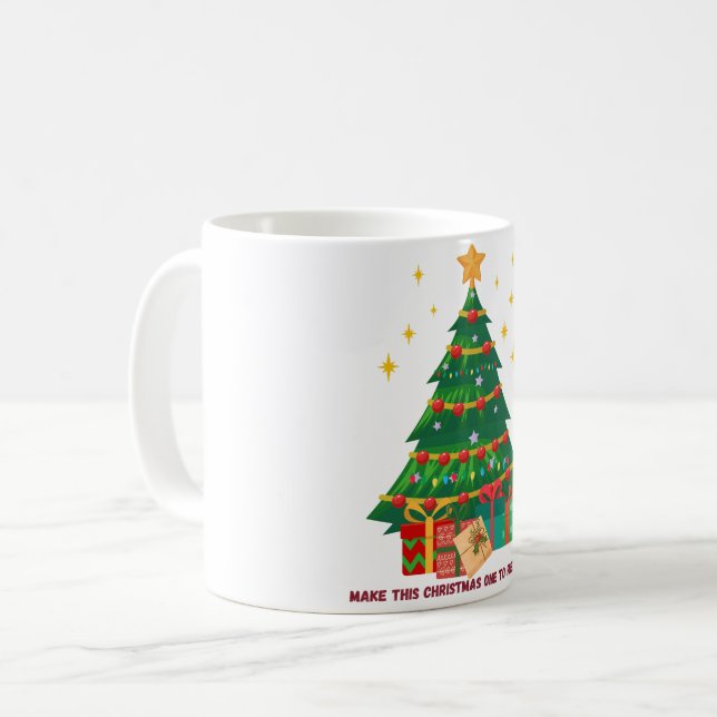 Caneca De Café árvore de Natal (Frente Esquerda)