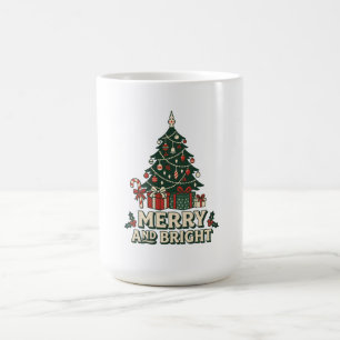 Caneca De Café Árvore de Natal Alegre e Brilhante