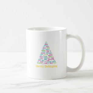 Caneca De Café Árvore de Natal Artística em Código de Depuração A
