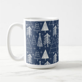 Caneca De Café Árvore de Natal - Árvore Evergreen - Azul-Pinheira