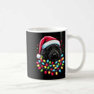 Caneca De Café Árvore de Natal Black Labradoodle Luzes de Natal D