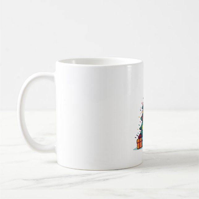 Caneca De Café Árvore de Natal bonita com presentes (Esquerda)