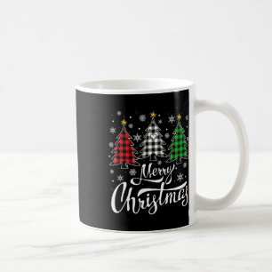 Caneca De Café Árvore de Natal Buffalo Xadrez Vermelha White Gree