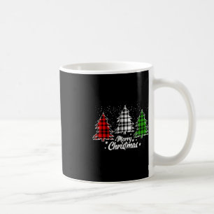 Caneca De Café Árvore de Natal Buffalo Xadrez Vermelha White Gree