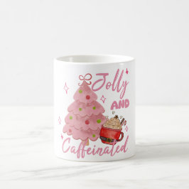 Caneca De Café Árvore de Natal Café Alegre e Cafeinada Design