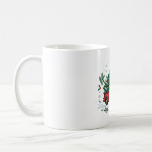 Caneca De Café Árvore de Natal Caminhão Vermelho Arte de Férias R