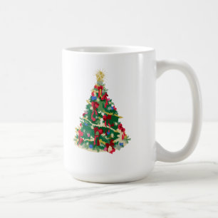 Caneca De Café Árvore de Natal colorida: Arte do vetor: