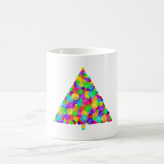Caneca De Café Árvore de Natal com Bokeh (Centro)