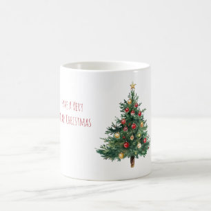 Caneca De Café Árvore de Natal Com Estrela