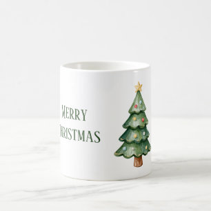 Caneca De Café Árvore de Natal com Estrela e Enfeites