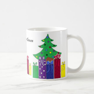 Caneca De Café Árvore de Natal com Presentes Envolvidos