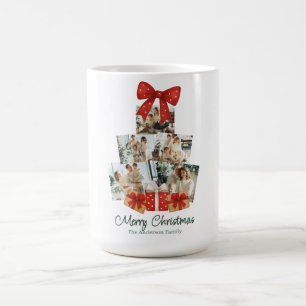 Caneca De Café Árvore de Natal da Família de Arcos Vermelhos Eleg