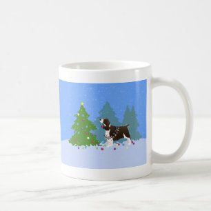 Caneca De Café Árvore de Natal de Decoração do Spaniel Brown Spri