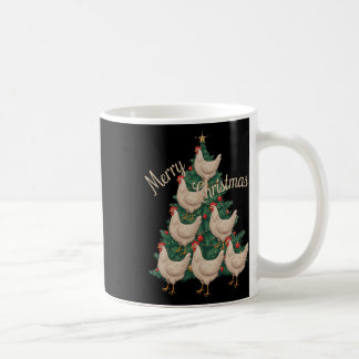 Caneca De Café Árvore de Natal de Frango Engraçado Frangos Árvore