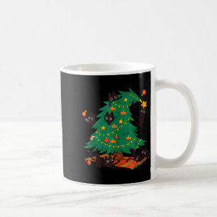 Caneca De Café Árvore de Natal de Gato Preto Engraçado