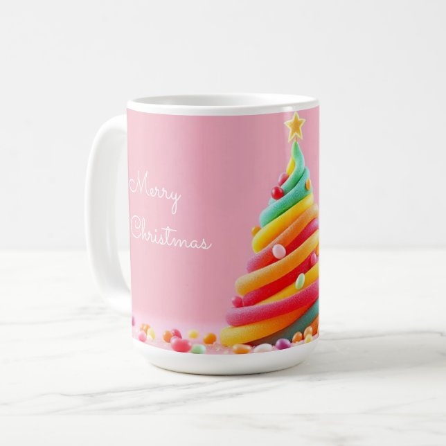 Caneca De Café Árvore de Natal de Goma (Frente Esquerda)