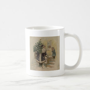 Caneca De Café Árvore de Natal de Papais noeis Vintage