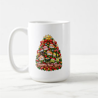Caneca De Café Árvore de Natal de Sushi Kawaii