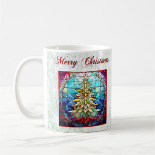 Caneca De Café Árvore de Natal de Vidro Esperto Verde Esparso