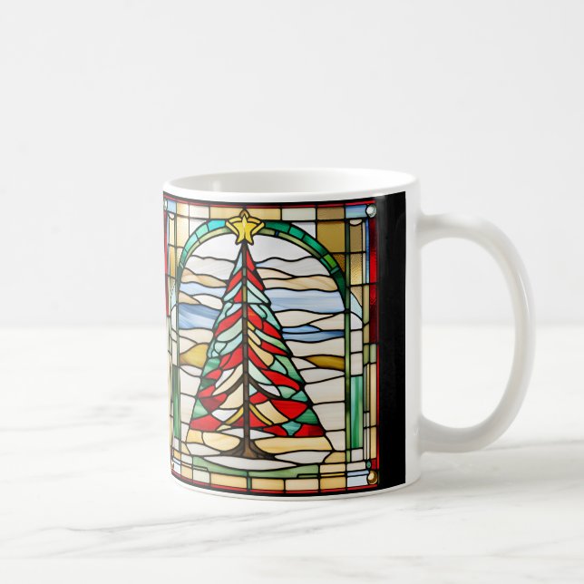 Caneca De Café Árvore de Natal de Vidro Estreito (Direita)