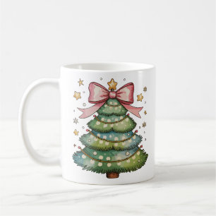 Caneca De Café Árvore de Natal do Arco Coquette Xmas Holiday Girl