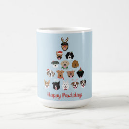 Caneca De Café Árvore de Natal do Cachorro Feliz