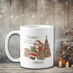 Caneca De Café Árvore de Natal do Livro Favorito do Papai Noel 