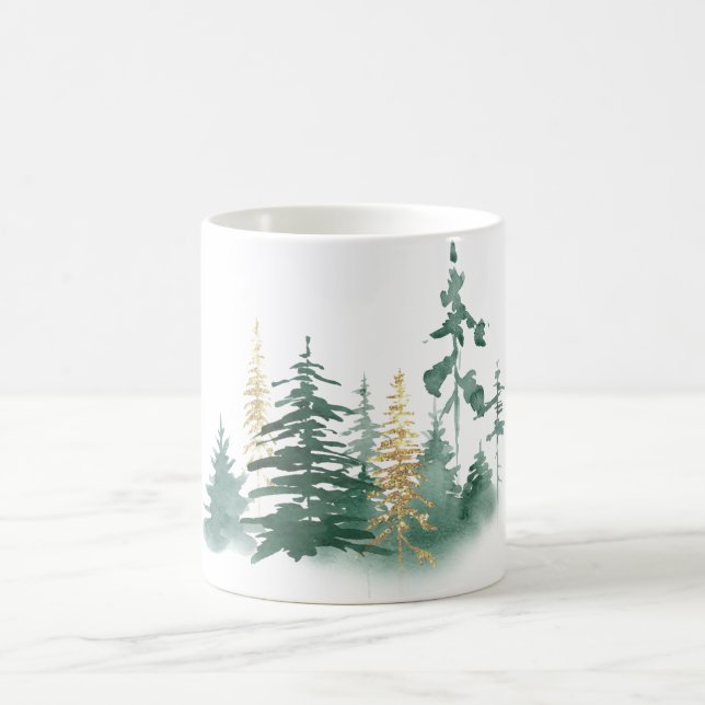 Caneca De Café Árvore de Natal do pinheiro Russo Woodland (Centro)
