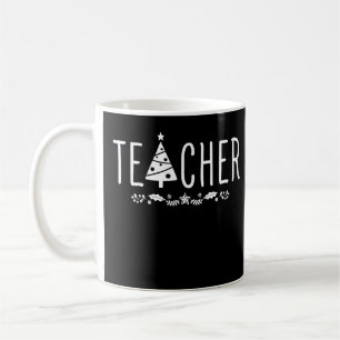 Caneca De Café Árvore de Natal do Professor - Pijama de Natal Eng
