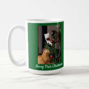 Caneca De Café Árvore de Natal dos Gatos, Nomes de Imagem Texto,