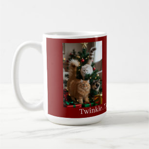 Caneca De Café Árvore de Natal dos Gatos, Nomes Imagem Texto, Per