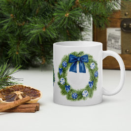 Caneca De Café Árvore de Natal e Grinalda em Chinoiserie