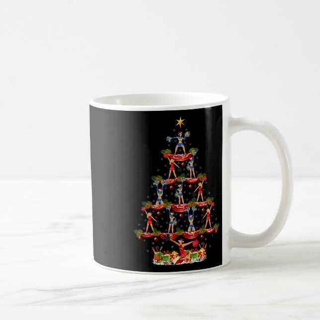 Caneca De Café Árvore de Natal Engraçada de Cheerleading Iluminaç (Direita)